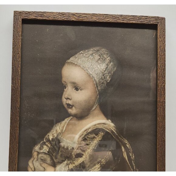 Antique Framed Van Dyke Print 16x11.75" Baby Stuart - Picture 3 of 8